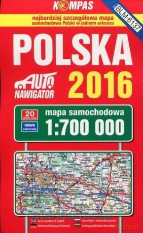 Polska 2016. Mapa samochodowa 1:700 000 plastic
