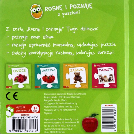 Rosnę i poznaję z puzzlami. Owoce [KSIĄŻKA]
