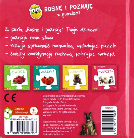 Rosnę i poznaję z puzzlami. Zwierzęta [KSIĄŻKA]