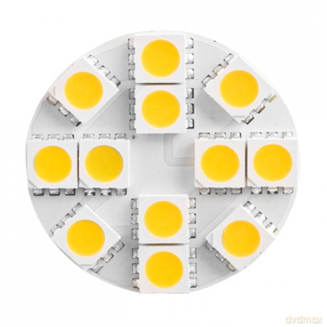 Żarówka LED G4 12 LED SMD 5050 26 W 12 V 28 mm biała ciepła PINY TYŁ