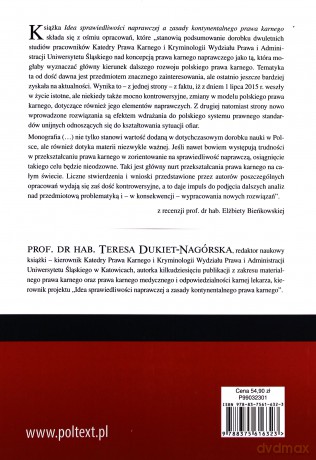Idea sprawiedliwości naprawczej a zasady kontynentalnego prawa karnego - Teresa Dukiet-Nagórska [KSIĄŻKA]