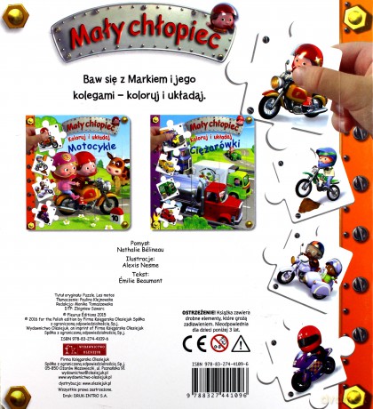 Mały chłopiec. Koloruj i układaj Motocykle [KSIĄŻKA]