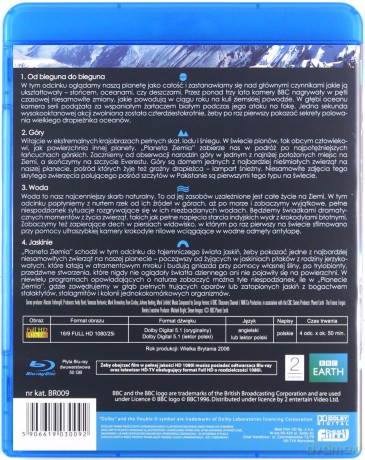 Planeta Ziemia 1, odcinki 1-4: Od bieguna do bieguna / Góry / Woda / Jaskinie (BBC) [Blu-Ray]