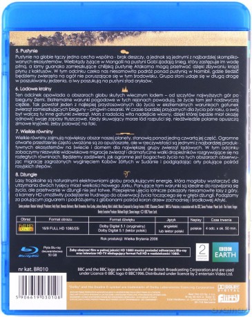 Planeta Ziemia 2, odcinki 5-8: Pustynie / Lodowe krainy / Wielkie równiny / Dżungle (BBC) [Blu-Ray]