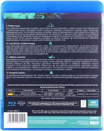 Planeta Ziemia 3, odcinki 9-13: Płytkie morza / Lasy klimatu umiarkowanego / Głębiny oceanów / Przyszłość planety (BBC) [Blu-Ray]