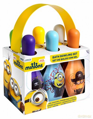 Minionki Zestaw kręgli 6x żel pod prysznic & szampon 100 ml + piłka