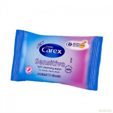 Carex Chusteczki Antybakteryjne Odświeżające Sensitive 1 Op.-10szt