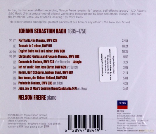 Nelson Freire: Bach [CD]