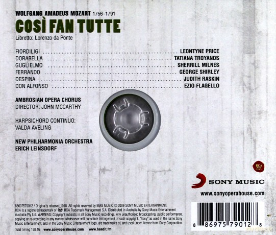 Erich Leinsdorf: Mozart: Cosi fan tutte [3CD]