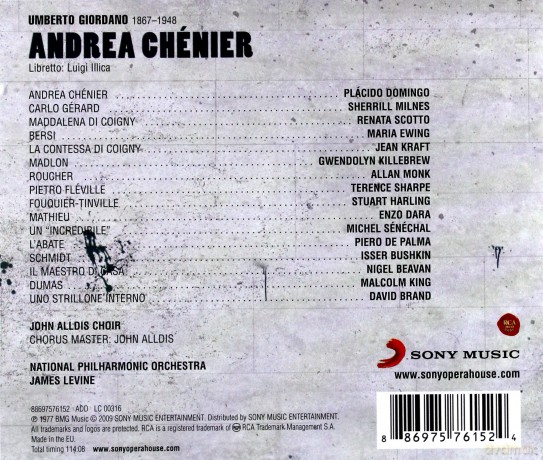 James Levine: Giordano: Andrea Chenier  [2CD]