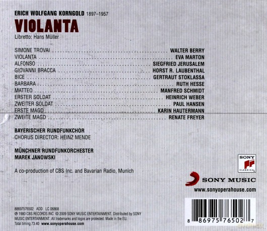 Marek Janowski: Korngold: Violanta [CD]