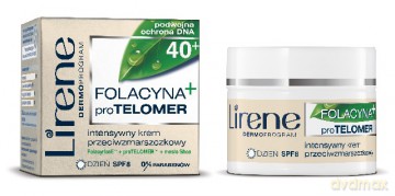 Lirene Folacyna +proTelomer 40+ Intensywny Krem Przeciwzmarszczkowy Na Dzień Spf8