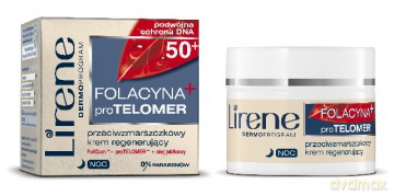 Lirene Folacyna +proTelomer 50+ Przeciwzmarszczkowy Krem Regenerujący Na Noc