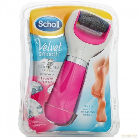 Scholl Akcesoria Do Stóp Velvet Smooth Pilnik Elektroniczny Do Stóp Z Kryształkami Diamentu Różowy 1szt