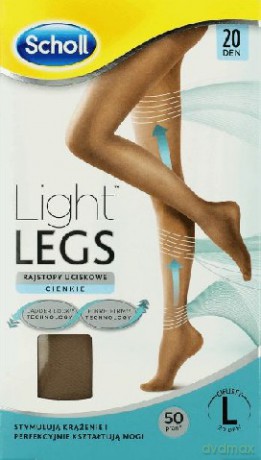 Scholl Light Legs Rajstopy Uciskowe Cienkie 20 Den Cieliste Rozmiar L 1szt