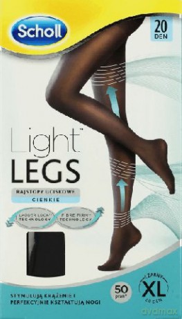 Scholl Light Legs Rajstopy Uciskowe Cienkie 20 Den Czarne Rozmiar Xl 1szt