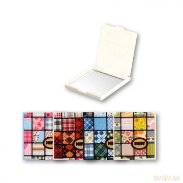 Top Choice Makijaż Lusterko Kieszonkowe Patchwork Kwadratowe (85505) 1szt