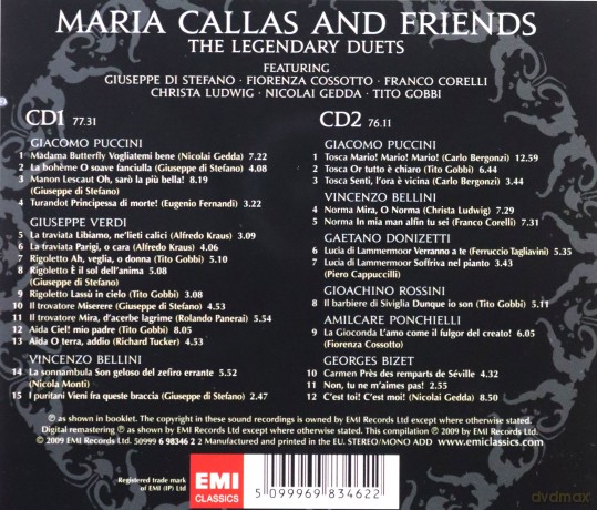 Maria Callas: Callas And Friends: The Legendary Duets [2CD]