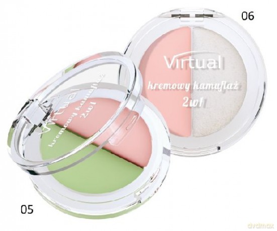 Virtual Korektor Kremowy Kamuflaż 2w1 05 Zielono-Różowy