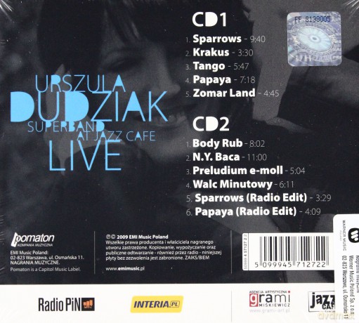 Urszula Dudziak: Urszula Dudziak Super Band Live At Jazz (digipack) [2CD]