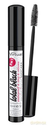 Virtual Maskara Wydłużająca Total Black 3w1