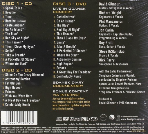 David Gilmour: Live In Gdańsk (ecopack) [2CD]+[DVD]