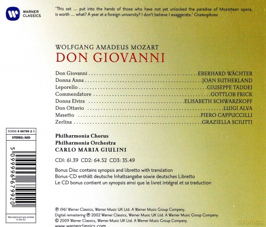 Carlo Maria Giulini: Don Giovanni [4CD]