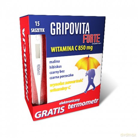 Gripovita Forte Suplement Diety Dla Dorosłych +termometr Elektroniczny 1 Op.(15 Sasz.)