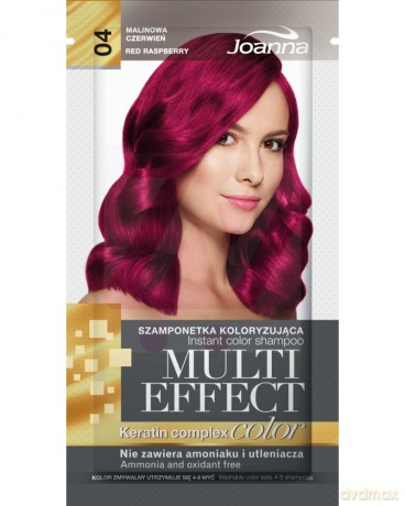 Joanna Multi Effect Color Keratin Complex Szamponetka 04 Malinowa Czerwień 35g