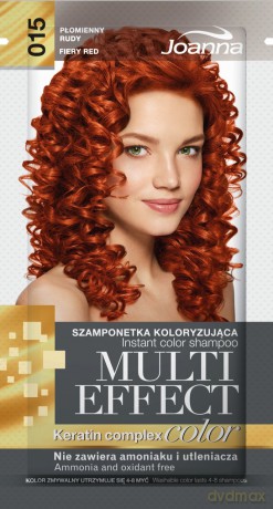 Joanna Multi Effect Color Keratin Complex Szamponetka 15 Płomienny Rudy 35g