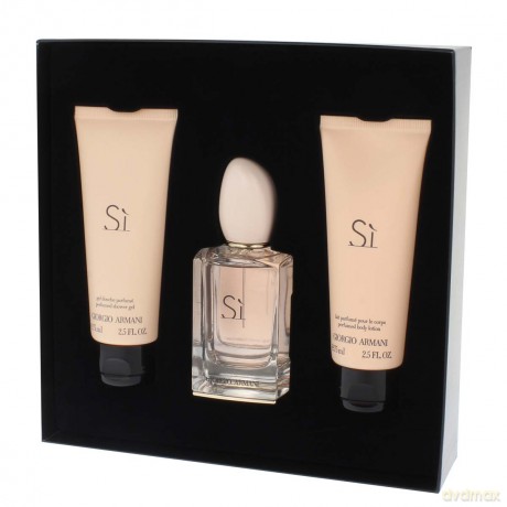 Giorgio Armani Si Eau de Toilette Zestaw - woda toaletowa 50 ml spray + balsam do ciała 75 ml + żel pod przysznic 75 ml