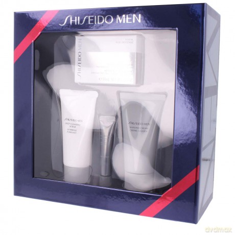 Shiseido Men Zestaw Men Total Revitalizer 50 ml + Peeling do twarzy 50 ml + Krem do golenia 50 ml + Krem pod oczy 5 ml