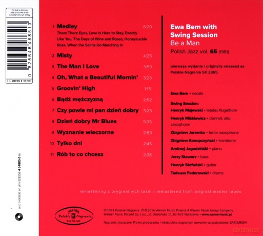 Ewa Bem With Swing Session: Be A Man [CD]