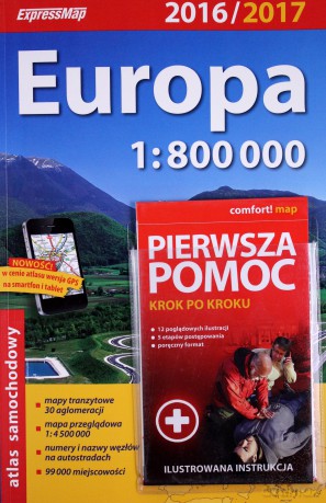 Atlas samochodowy Europa 2016/2017 + pierwsza pomoc [KSIĄŻKA]