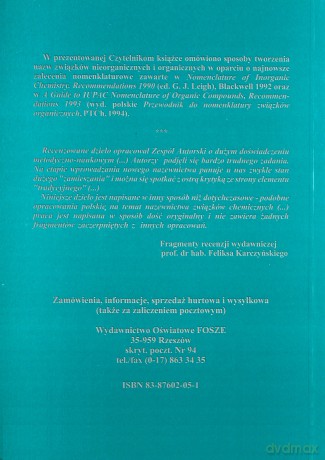 Nazwy związków chemicznych - Jan Kalembkiewicz, Jacek Lubczak, Renata Lubczak [KSIĄŻKA]