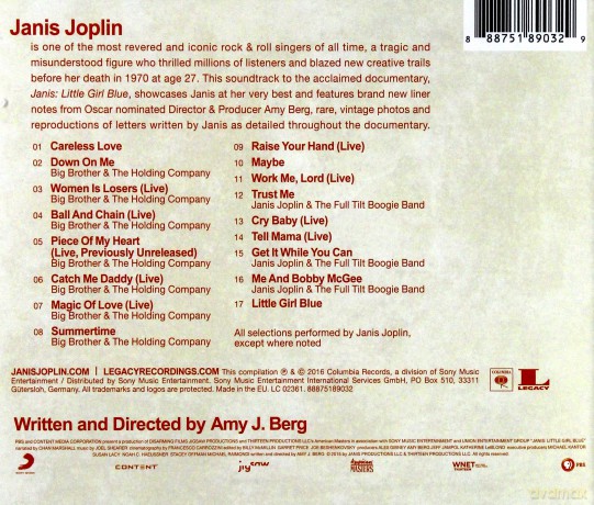 Janis Joplin: Little Girl Blue soundtrack [CD]