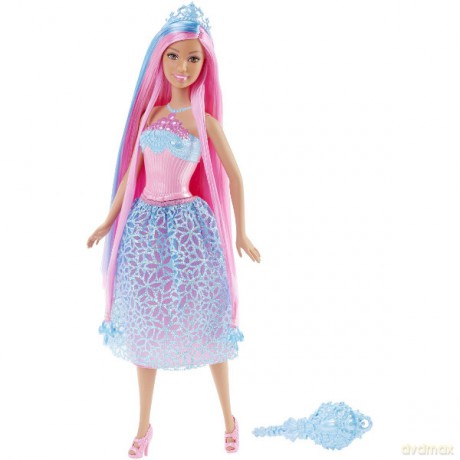 BARBIE Długowłose księżniczki niebieska