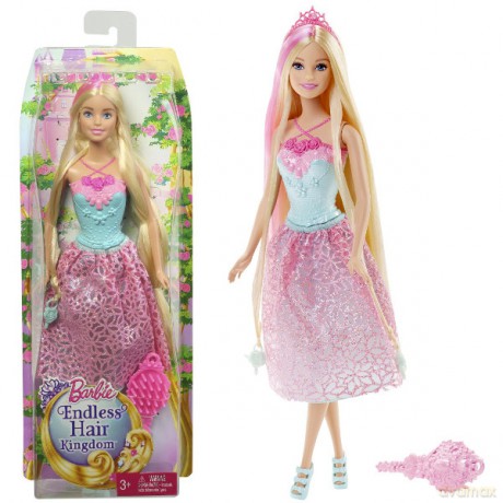 BARBIE Długowłose księżniczki różowa