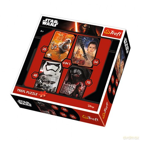 TREFL 4 w 1 Dobrzy kontra źli Gwiezdne Wojny (34263) [PUZZLE]