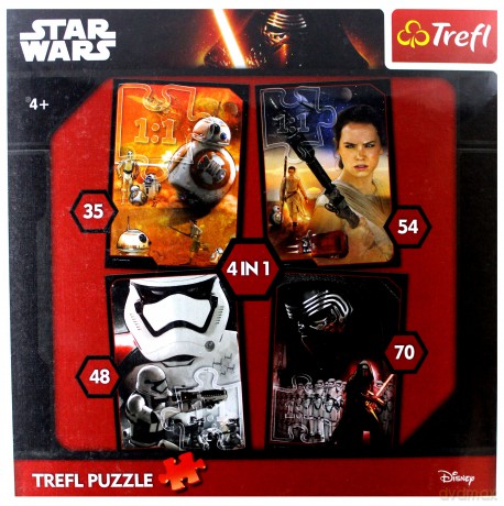 TREFL 4 w 1 Dobrzy kontra źli Gwiezdne Wojny (34263) [PUZZLE]