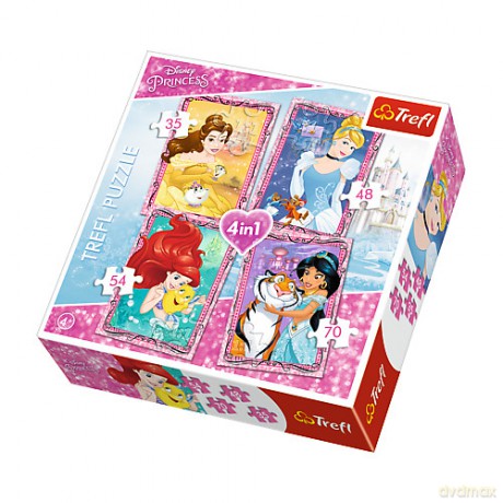 TREFL 4 w 1 Z przyjaciółmi Disney Princess (34256) [PUZZLE]