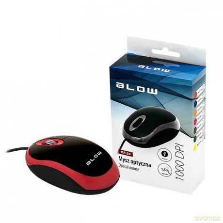 Mysz optyczna BLOW MP20 USB czerwona