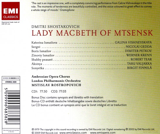 Rostropovich: Lady Macbeth Of Mtsensk [3CD]