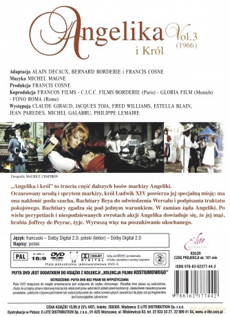 Kolekcja francuskiego filmu kostiumowego: Angelika i król / Angelika i sułtan / Angelika wśród piratów / Cud wilków / Człowiek w żelaznej masce /  Garbus / Kawaler Króla Jegomości / Markiza Angelika /  Piękna Angelika i inne Pakiet [13DVD]