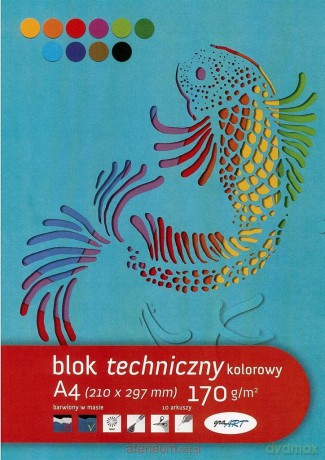 Blok techniczny A4/10K kolorowy