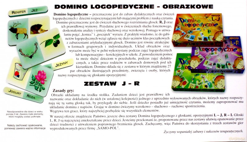 Domino logopedyczne J-R [GRA]