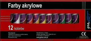 Farby akrylowe 12 kolorów x 12 ml