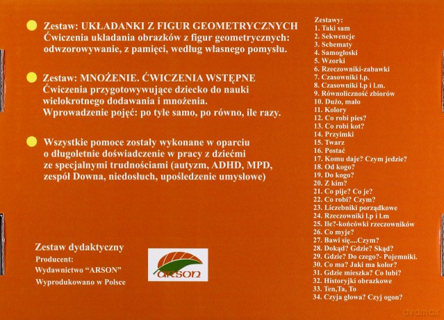 Zestaw dydaktyczny. Układanki z figur geometrycznych