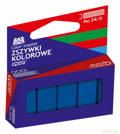 Zszywki kolorowe 24/6 niebieskie