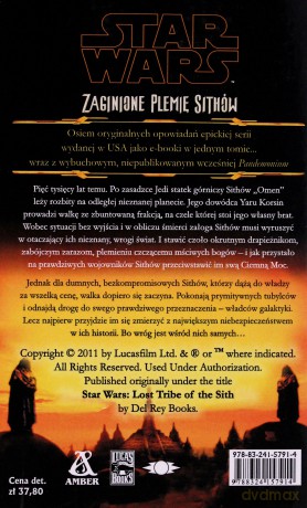 Zaginione plemię Sithów Star Wars (Gwiezdne Wojny) - John Jackson Miller [KSIĄŻKA]